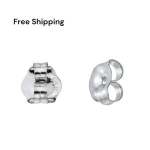 14k White Gold Replacement Earring Push Backs (1 Pair)